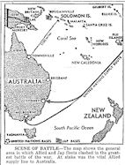 Map of Australia, Solomons, published May 9, 1942