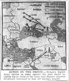 Map of Egypt, Middle East, Caucasus, published June 30, 1942