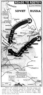 Map of Stalingrad-Rostov Roads, published December 25, 1942