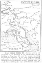 Map of Caucasus, published July 14, 1942