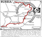 Map of Stalingrad, Don River Bend, published November 25, 1942