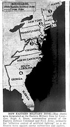 Map of Eastern U.S. Military Zone, published May 18, 1942