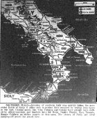 Map of Italy, published August 21, 1943