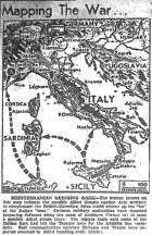 Map of Italy, published September 7, 1943