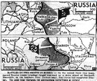 Map of Russia—Kharkov front; Velikie Luki, Rzhev front, published March 16, 1943