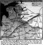 Map of Russia, Poland—Moscow to Warsaw, published April 2, 1943
