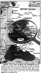 Map of Russia, Caucasus—Kerch to Krasnodar, Kuban River Area, published May 31, 1943