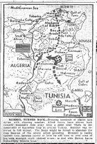 Map of Kasserine Pass, Tunisia, published February 25, 1943