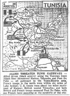 Map of Tunisia--Bizerte, Tunis Offensive, published April 28, 1943