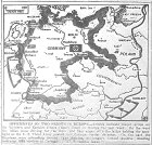 Map of Drives on Ruhr and Saar in West, Russian Drive through Hungary to Austria, published December 11, 1944