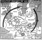 Map of Dual Pincers from East, West, and South on Germany, published May 5, 1944