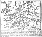 Map of Four Approaches and Mileage to Berlin, published August 25, 1944