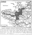 Map of Thrust into Brest and to Loire River, published August 7, 1944