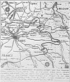 Map of Taking of Verdun and Argonne Forest, Americans in Sedan and Commercy, published September 1, 1944