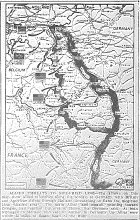 Map of Move to Flank Siegfried Line through Holland, Moves Toward Cologne and Essen,  published September 20, 1944