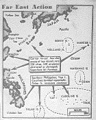 Map of Pacific, Air Attack on Formosa, Ryukyu Islands, Luzon in the Philippines, published October 16, 1944