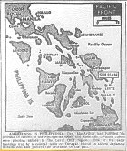 Map of Pacific, Landings at Leyte Gulf and Dinagat Island in the Philippines, published October 20, 1944