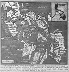 Map of Pacific, Landing on Samar Island in the Philippines, published October 28, 1944