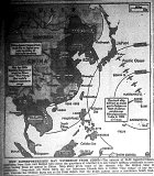 Map of China B-29 Route vs. More Efficient Saipan Route, in Terms of Gas Supply and Distance to Targets, published December 18, 1944