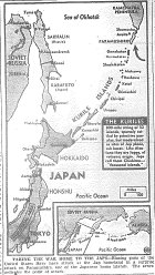 Map of Kurile Islands, Paramushira, published February 7, 1944