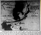 Map of Pacific, B-29 Route from Chengdu, China to Yawata, Japan, published June 16, 1944