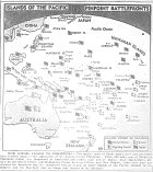 Map of Pacific, Navy and Air Raid on Celibes and Palau, published September 13, 1944