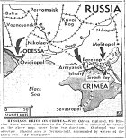 Map of Russia, drive on Crimea, published April 12, 1944