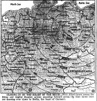 Map of Europe, Allies close on Berlin, across the Rhine in West and across the Oder in East, published March 10, 1945