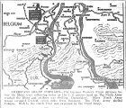 Map of Western Front, Ninth Army reaches Rhine, shelling Duesseldorf; First Army shells Cologne, published March 2, 1945