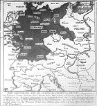Map New Red Army Offensive—Vistula Bridgehead West of Baranow, East Prussia, Czechoslovakia, published January 15, 1945