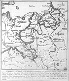 Map of Entry of Brandenburg Province, 91 Miles from Berlin, published January 26, 1945