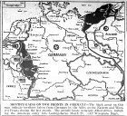 Map of Eastern and Western Front Gains in March, published March 23, 1945