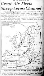 Map of RAF Bombing Raids, published June 2, 1942