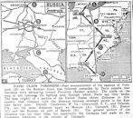 Map of Russia Compared to the U.S., Taking of Voronezh, published July 8, 1942