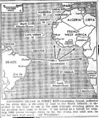 Map of Atlantic, Ascension Island, published December 31, 1943