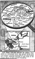 Map of Central China, Chungking, Szechwan Province, published June 1, 1943
