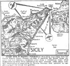 Map of Sicily, Messina Strait, published August 16, 1943