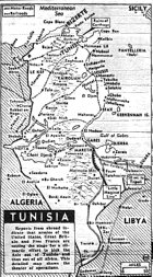 Map of Tunisia, published January 29, 1943