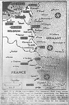 Map of American First Army Drive to the Rhine at Aachen; British Widening Corridor in Holland, against 'S Hertogenbosch, published October 2, 1944