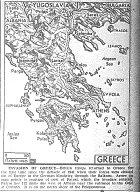 Map of British Invasion of Greece at Patrai, published October 5, 1944