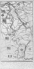 Map of Crossing of Rhine East of Strasbourg, Driving of Germans from Strasbourg, published November 24, 1944