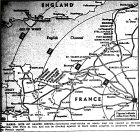 Map of France, Mileage Chart to Paris, published July 26, 1944