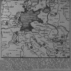 Map of Three-Pronged Approach to Invasion of Germany, from France, Italy, and Russia, published September 9, 1944