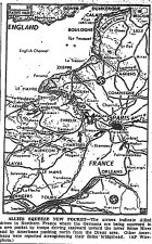 Map of Allied Drives in France, published August 23, 1944