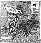 Map of France, Taking of Paris, French Forces Successfully Liberate 50,000 Square Miles with Aid of Underground, published August 25, 1944