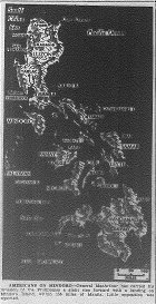 Map of Allied Landing on Mindoro Island in Philippines, published December 16, 1944