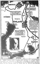 Map of Russia, Finalnd Border, published March 2, 1944