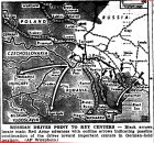Map of Russian drives on Hungary, published April 3, 1944