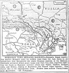 Map of Rumania, Surrender and Fighting of Rumanians with Allies, published August 25, 1944