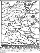 Map of Poland, Russian Drive toward Warsaw and Czechoslovakia, published August 9, 1944